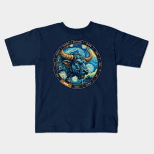 ZODIAC Taurus - Astrological TAURUS - TAURUS - ZODIAC sign - Van Gogh style - 4 Kids T-Shirt